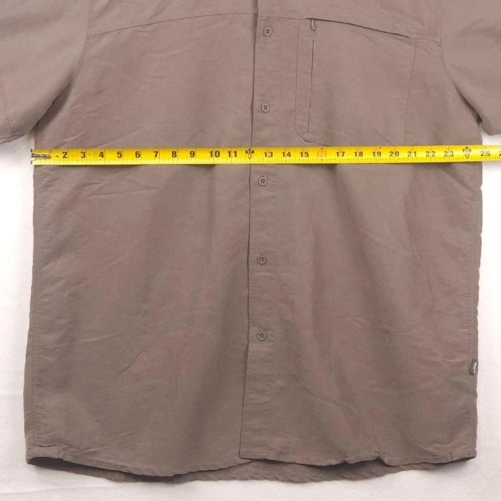 The North Face Tekware Shirt Men's XXL‎ Taupe Modal Blend Button Up Hike Outdoor